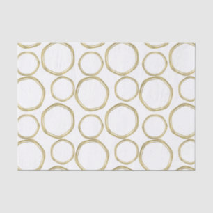 Goldene Kreise auf Weiß Modern Trendig Seidenpapier
