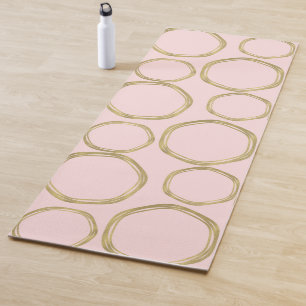 Goldene Kreise & Errötendes Rosa Modern Trendy Chi Yogamatte