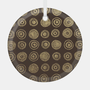 Goldene Kreise: Handgezeichnetes Muster Ornament Aus Glas