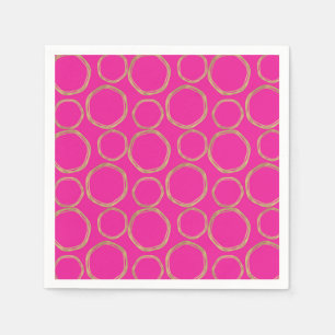 Goldene Kreise & Hot Pink Bright Bold Modern Serviette