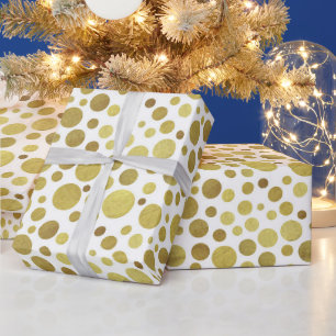 Goldene Kreise in Weiß Geschenkpapier