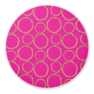 Goldene Kreise und heisses Rosa Glamour Moderne Mo Keramikknauf