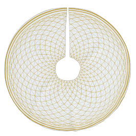 Goldene Krone Chakra Mandala auf Weiß Polyester Weihnachtsbaumdecke