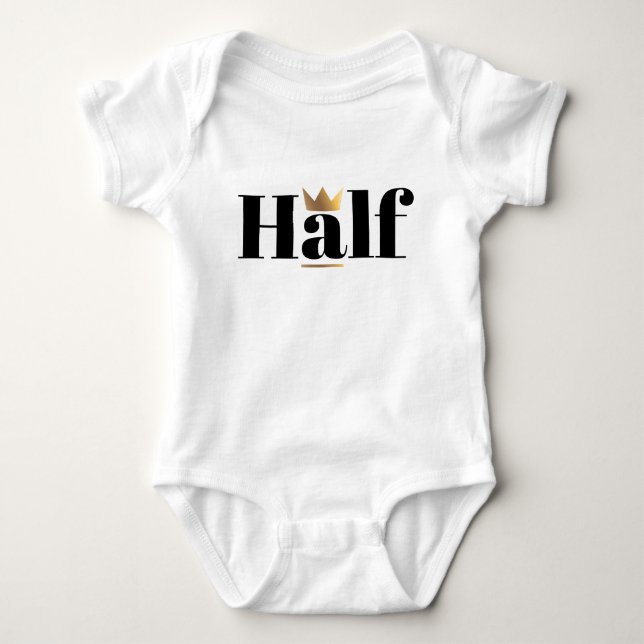 Goldene Krone Halbjahr Baby Strampler (Vorderseite)