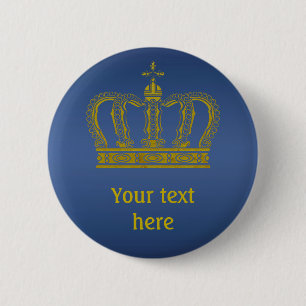 Goldene Krone + Ihr Text Button