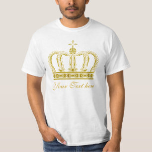 Goldene Krone + Ihr Text T-Shirt