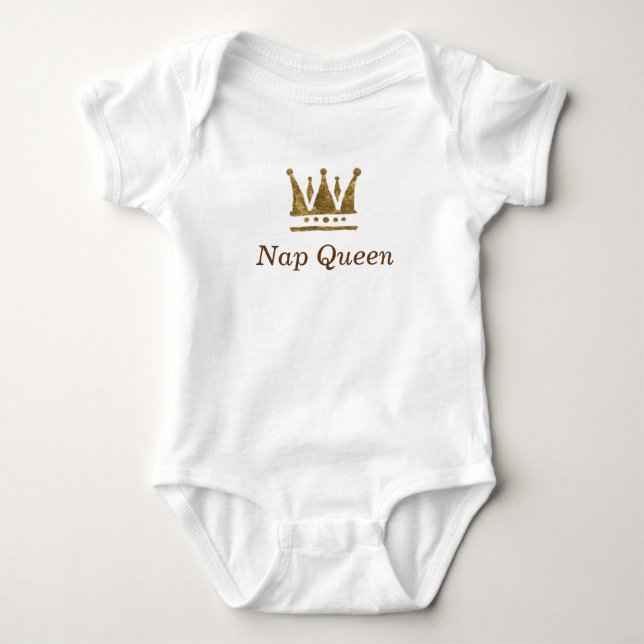 Goldene Krone, Nickerchen Queen Baby Jersey Bodysu Strampler (Vorderseite)