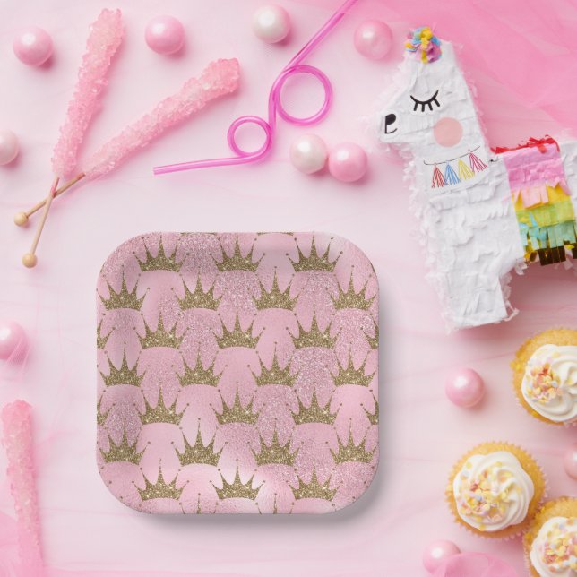 Goldene Krone Pappteller (Party)