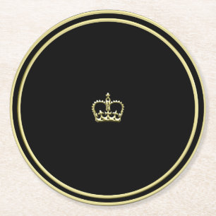 Goldene Krone Runder Pappuntersetzer