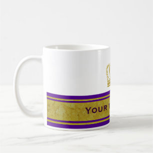 Goldene Krone + Text und Hintergrund Kaffeetasse