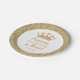 Goldene Krone Tiara Gold Princess Geburtstag Pappteller