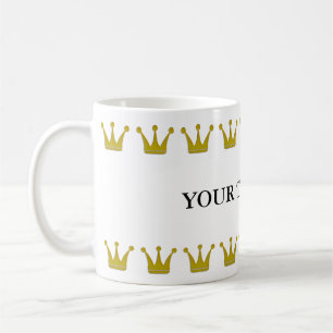 Goldene Kronen Grenze + Ihr Text und Ihr Hintergru Kaffeetasse