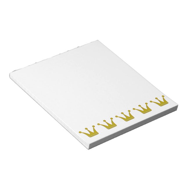 Goldene Kronen Grenze + Ihre Ideen Notizblock (angewinkelt)