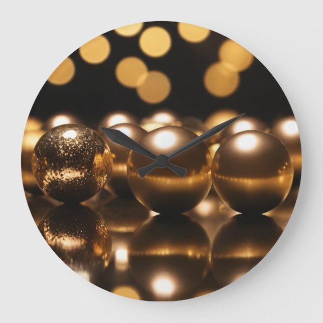 Goldene Kugeln 002 Große Wanduhr (Vorderseite)