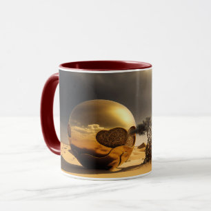 Goldene Kugeln im Wüstensturm Tasse