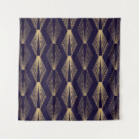 Goldene Kunst Deko Pattern. Nahtlose dunkelblaue R