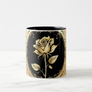 Goldene künstlerische Rose Design mit Verzierten D Zweifarbige Tasse