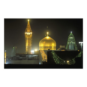 Goldene Kuppel des Imam Reza Shrine Komplexes Fotodruck