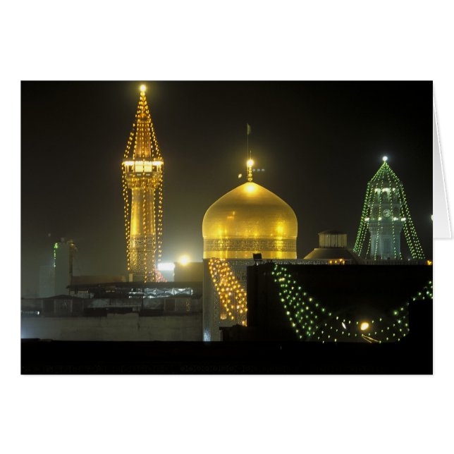 Goldene Kuppel des Komplexes Imam Reza Shrine (Vorderseite (Horizontal))