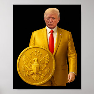 Goldene Kuppel Trump Große amerikanische Karte Pat Poster