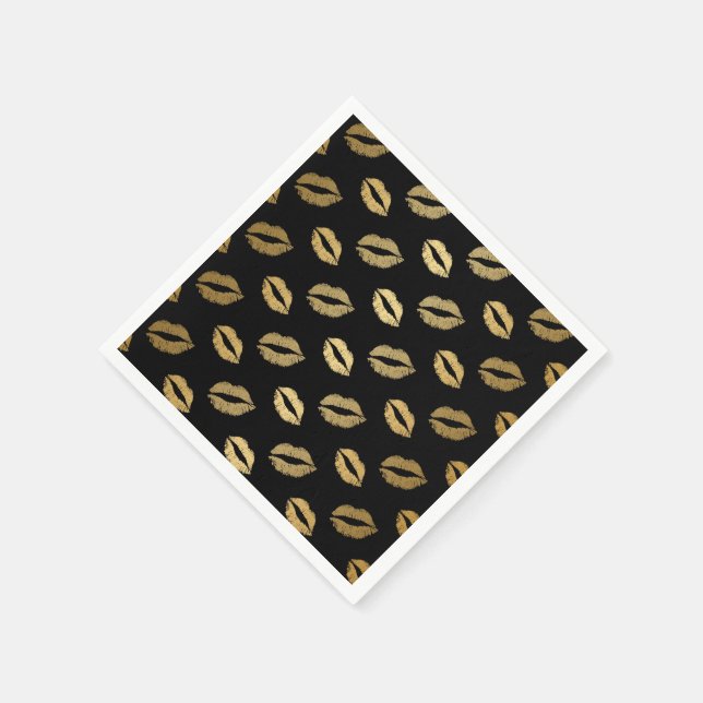 Goldene Küsse Serviette (Ecke)