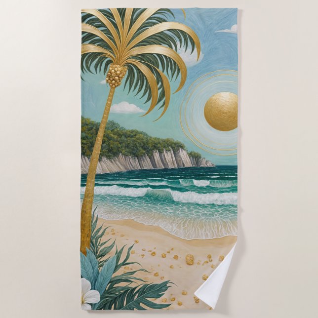 Goldene Küste Strandtuch (Vorderseite)