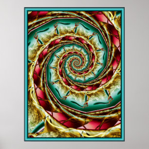 Goldene Lametta-Spirale Poster