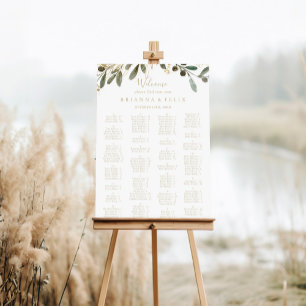 Goldene Landschaft fällt Alphabetische Sitzkarte Poster