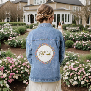 Goldene Lavendel Blume Blumenzitat Hochzeit Jeansjacke