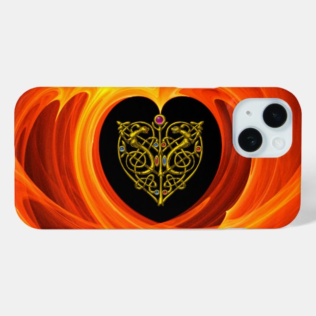 GOLDENE LEAF MIT ZELTISCHEN KNOTEN, schwarz-orange Case-Mate iPhone Hülle (Rückseite (Horizontal))