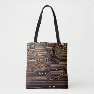 Goldene Leiterplatte. Elektronische Computerhardwa Tasche