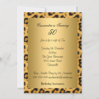 Goldene Leopard 50. Geburtstagsfeier Einladung