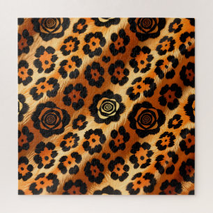 Goldene Leoparden-Rosen-Tierprint