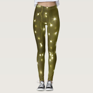Goldene Leuchtenreihe Leggings