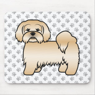 Goldene Lhasa-Apso-Süße-Cartoon-Hund-Illustration Mousepad