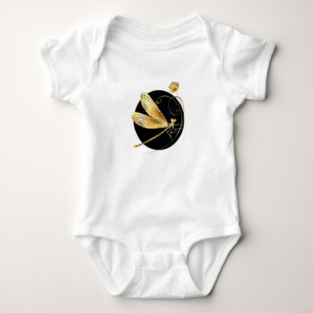 Goldene Libelle Baby Strampler (Vorderseite)