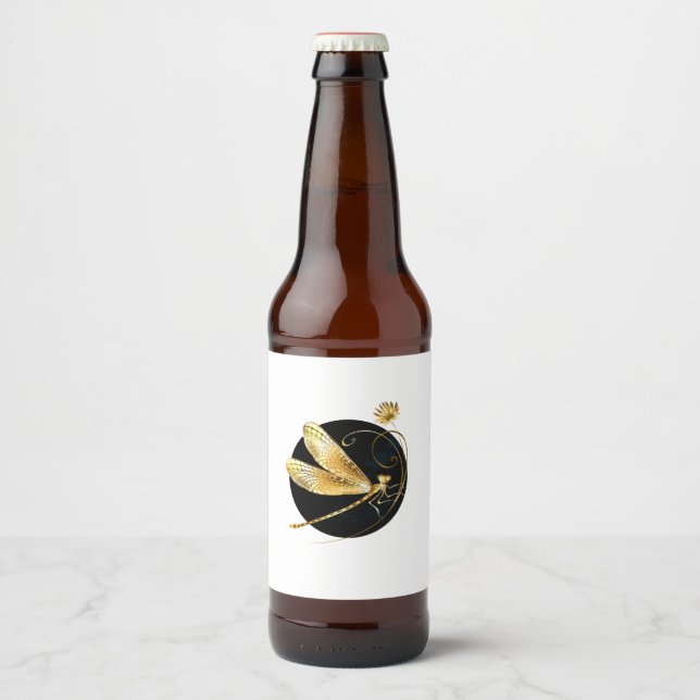 Goldene Libelle Bierflaschenetikett (Vorderseite)