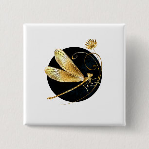 Goldene Libelle Button