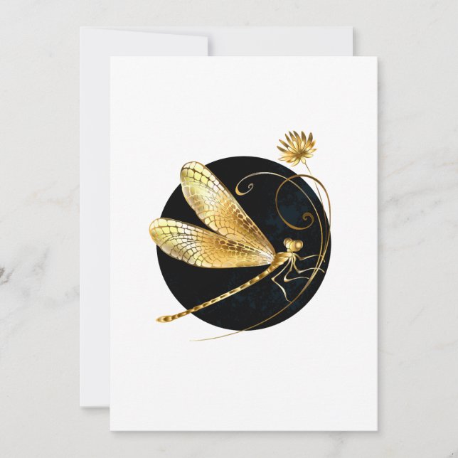 Goldene Libelle Dankeskarte (Vorderseite)