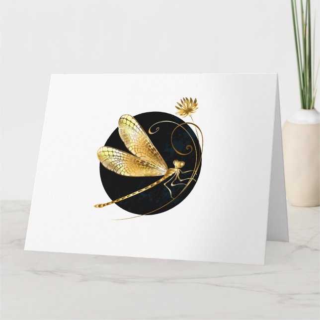 Goldene Libelle Dankeskarte (Vorderseite)
