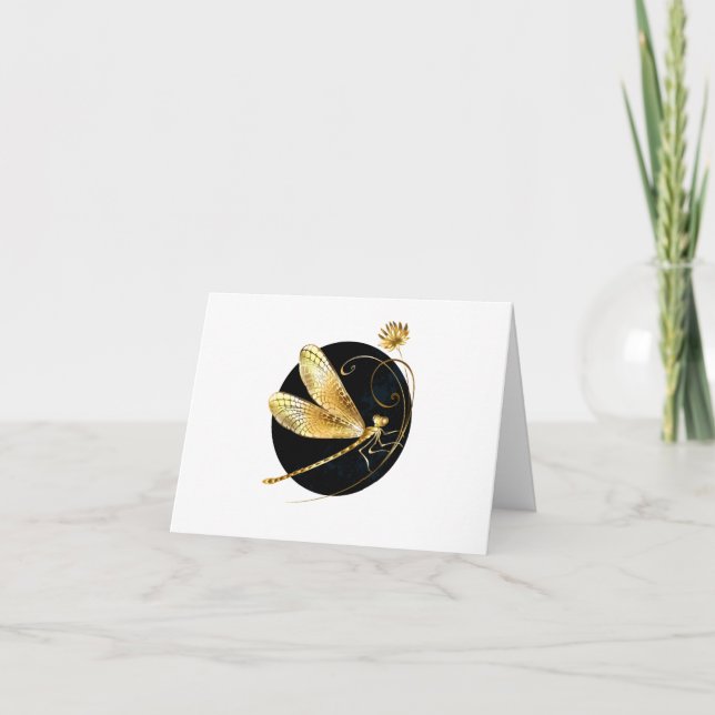 Goldene Libelle Dankeskarte (Vorderseite)