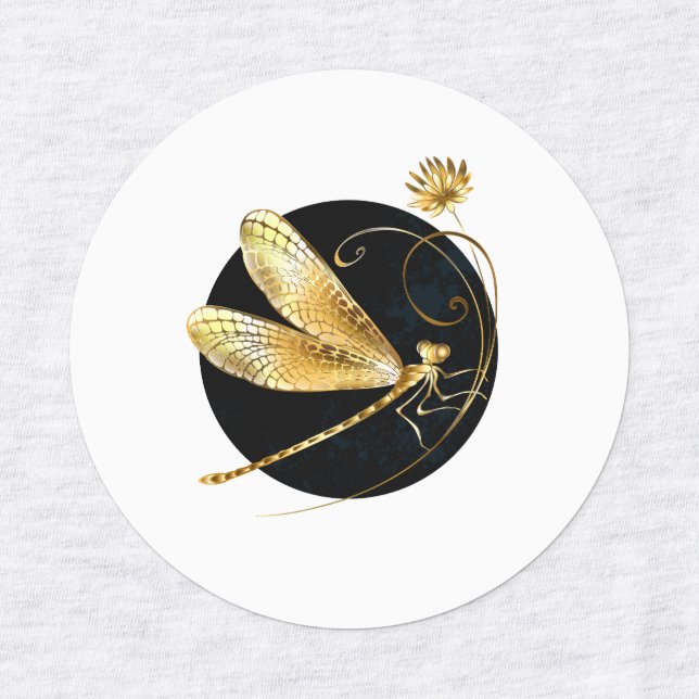 Goldene Libelle Etiketten (Design 3)