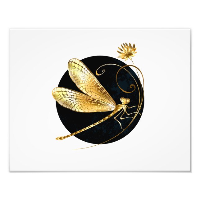 Goldene Libelle Fotodruck (Vorne)