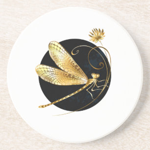 Goldene Libelle Getränkeuntersetzer