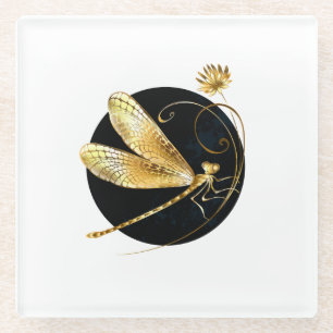 Goldene Libelle Glasuntersetzer