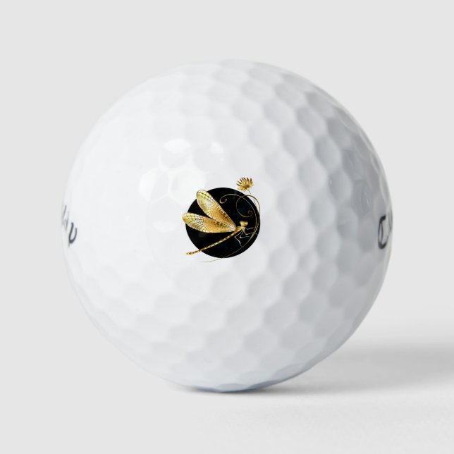 Goldene Libelle Golfball (Vorderseite)