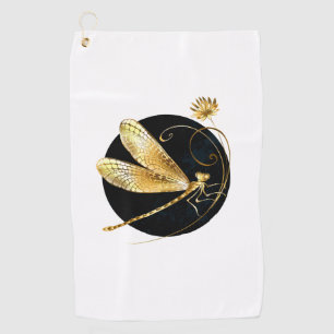 Goldene Libelle Golfhandtuch