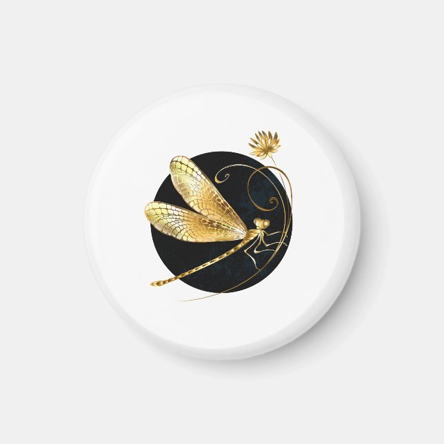 Goldene Libelle Magnet (Vorne)