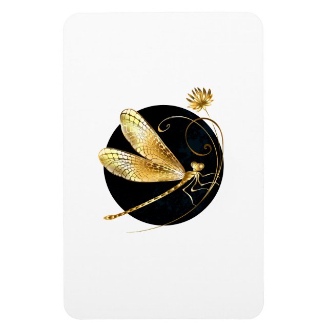 Goldene Libelle Magnet (Vertikal)