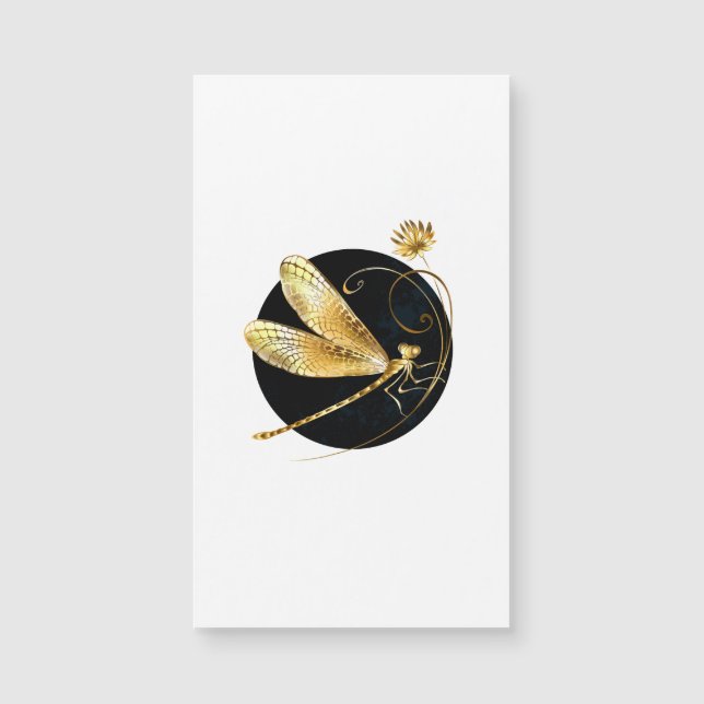 Goldene Libelle Magnetkarte (Vorderseite)